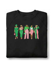 Pink and Green Collective Crewneck