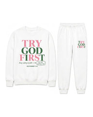 Deuteronomy 31:6 Crewneck and Jogger Set