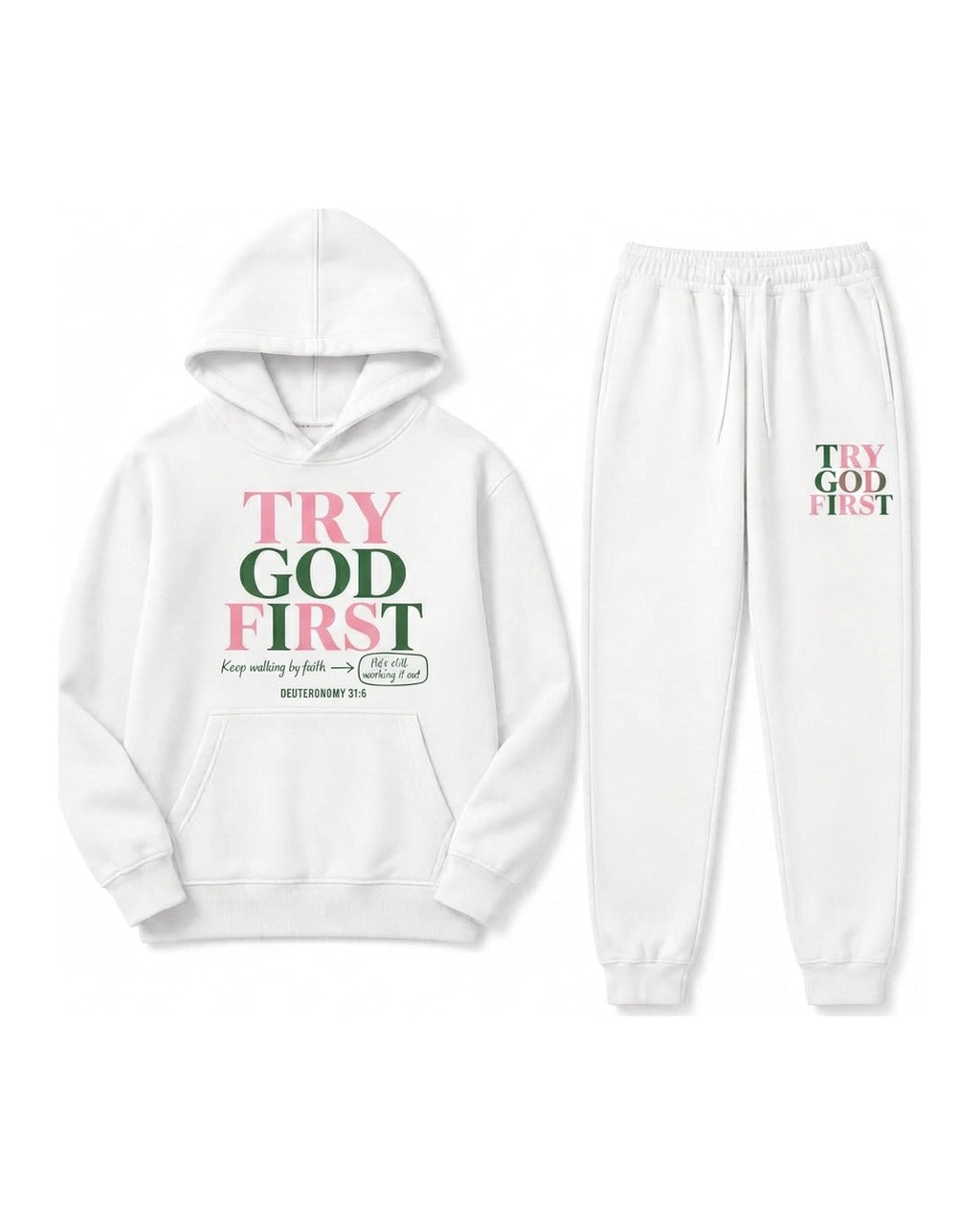 Deuteronomy 31:6 Hoodie and Jogger Set