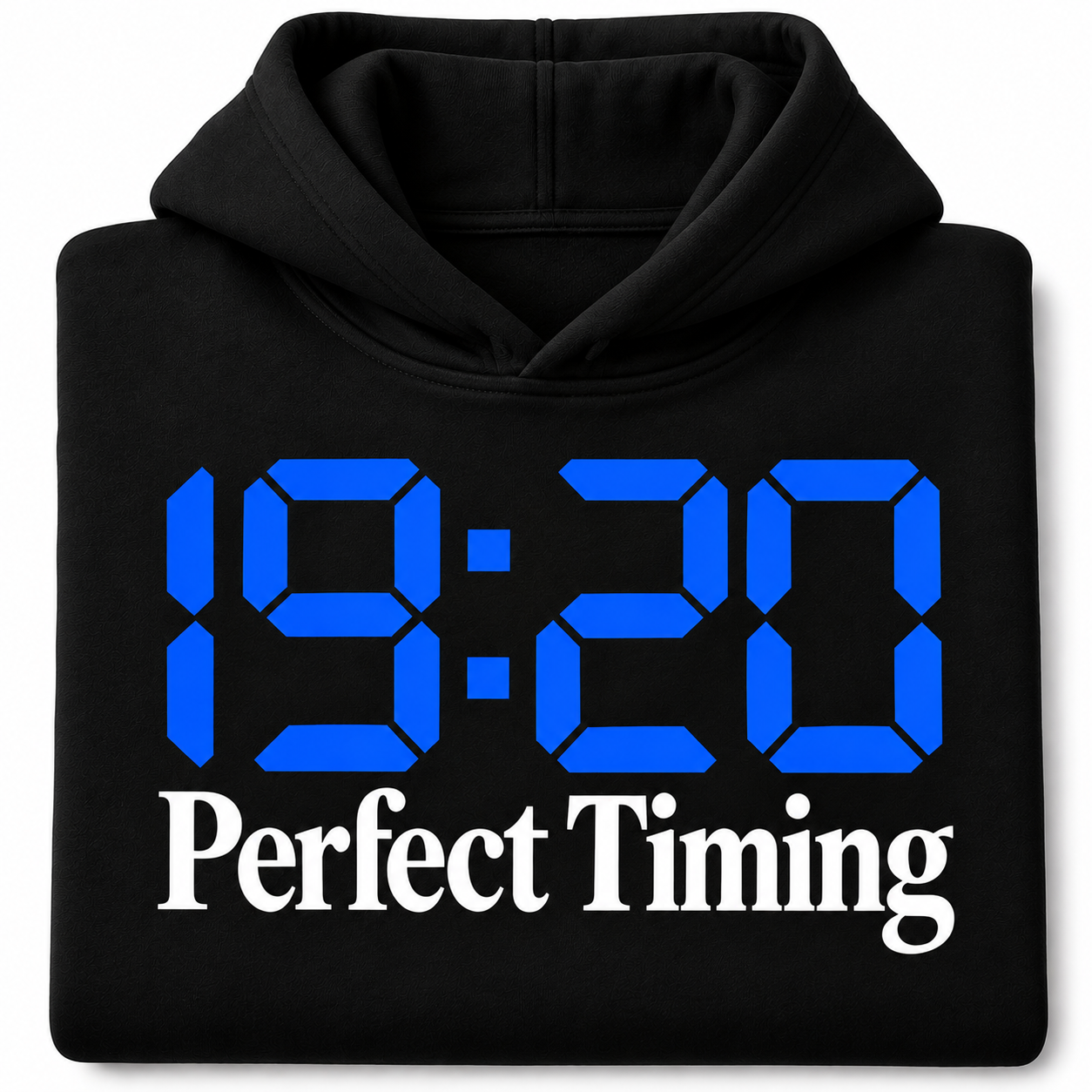 19:20 Perfect Timing hoodie, black, folded