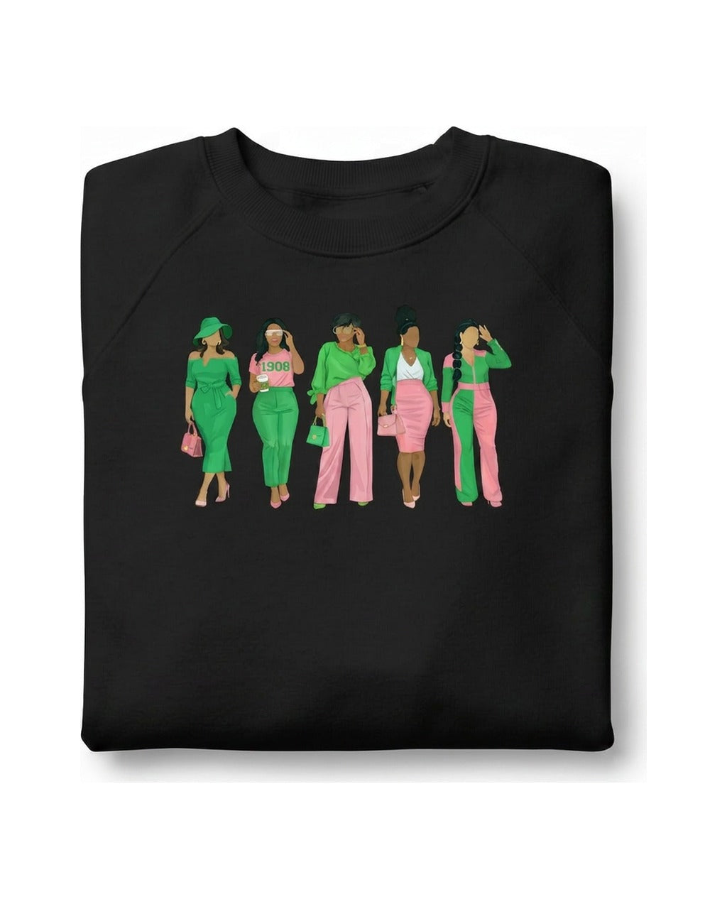 Pink and Green Collective Crewneck