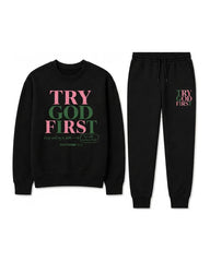 Deuteronomy 31:6 Crewneck and Jogger Set