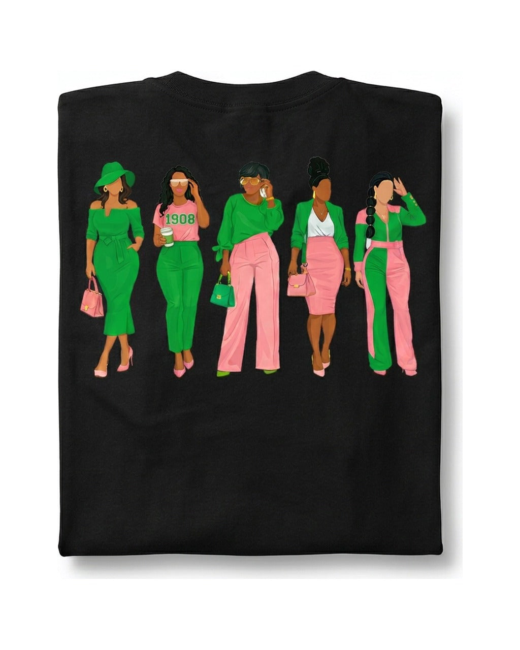 Pink and Green Sisterhood Short Sleeve T-Shirt