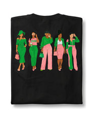 Pink and Green Sisterhood Short Sleeve T-Shirt