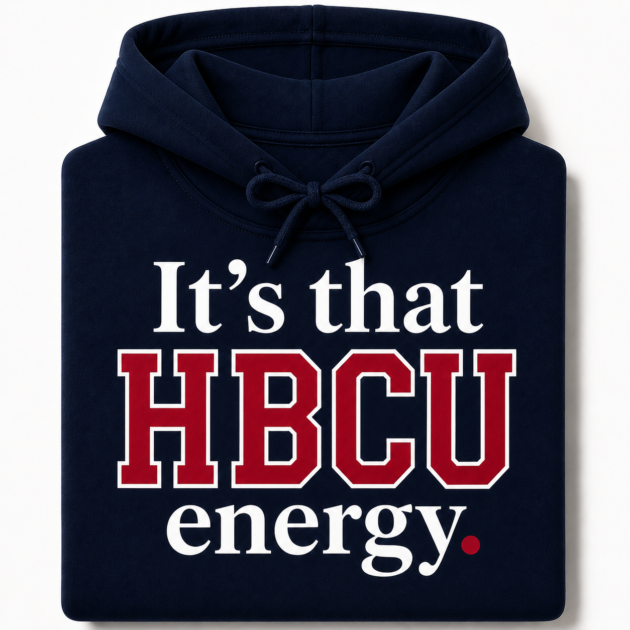 Howard HBCU Energy Hoodie in Navy, folded