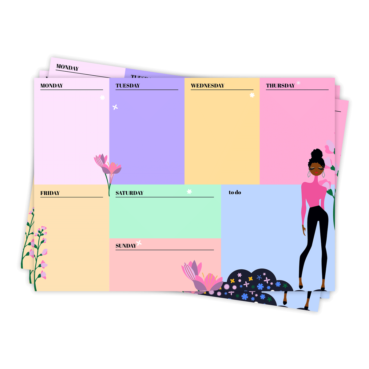 "Bold & Blooming" Weekly Planner Pad
