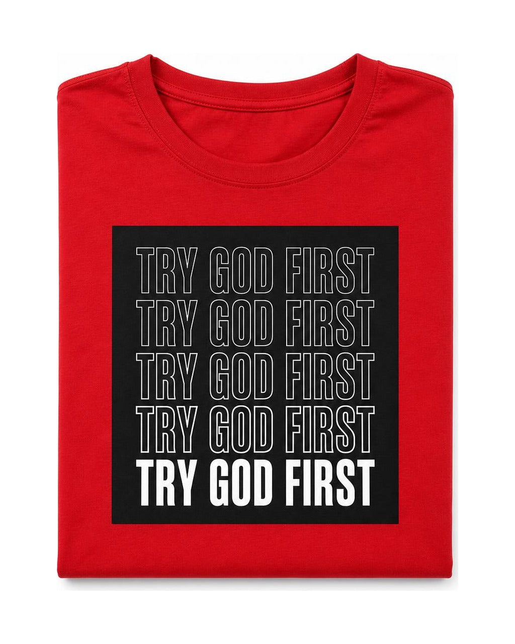 Try God First Stacked Short Sleeve T-Shirt