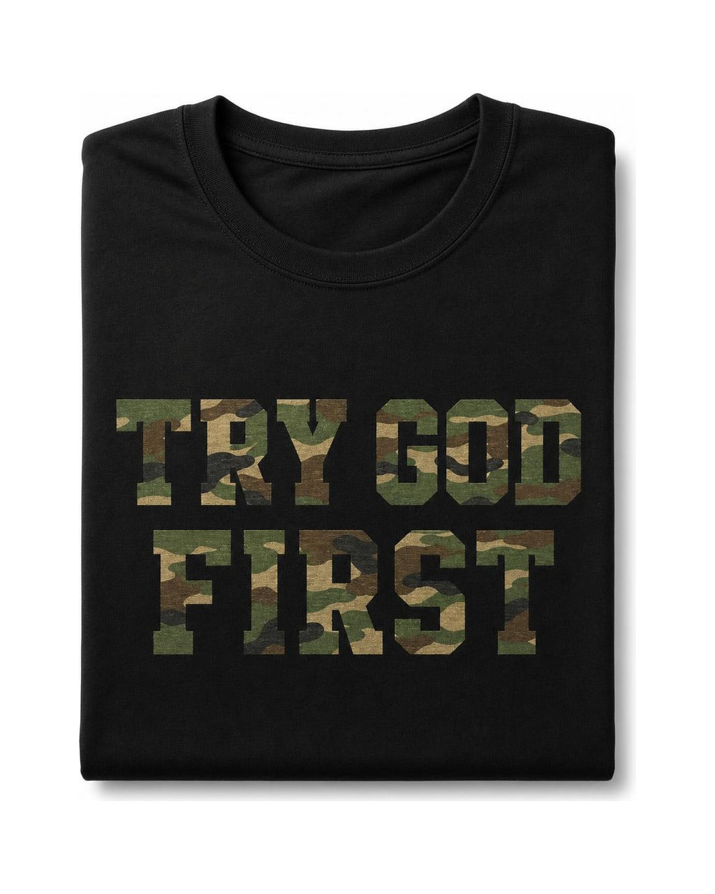 Try God First Camo Short Sleeve T-Shirt