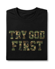 Try God First Camo Short Sleeve T-Shirt