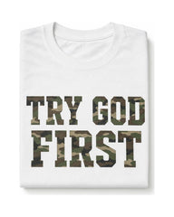 Try God First Camo Short Sleeve T-Shirt